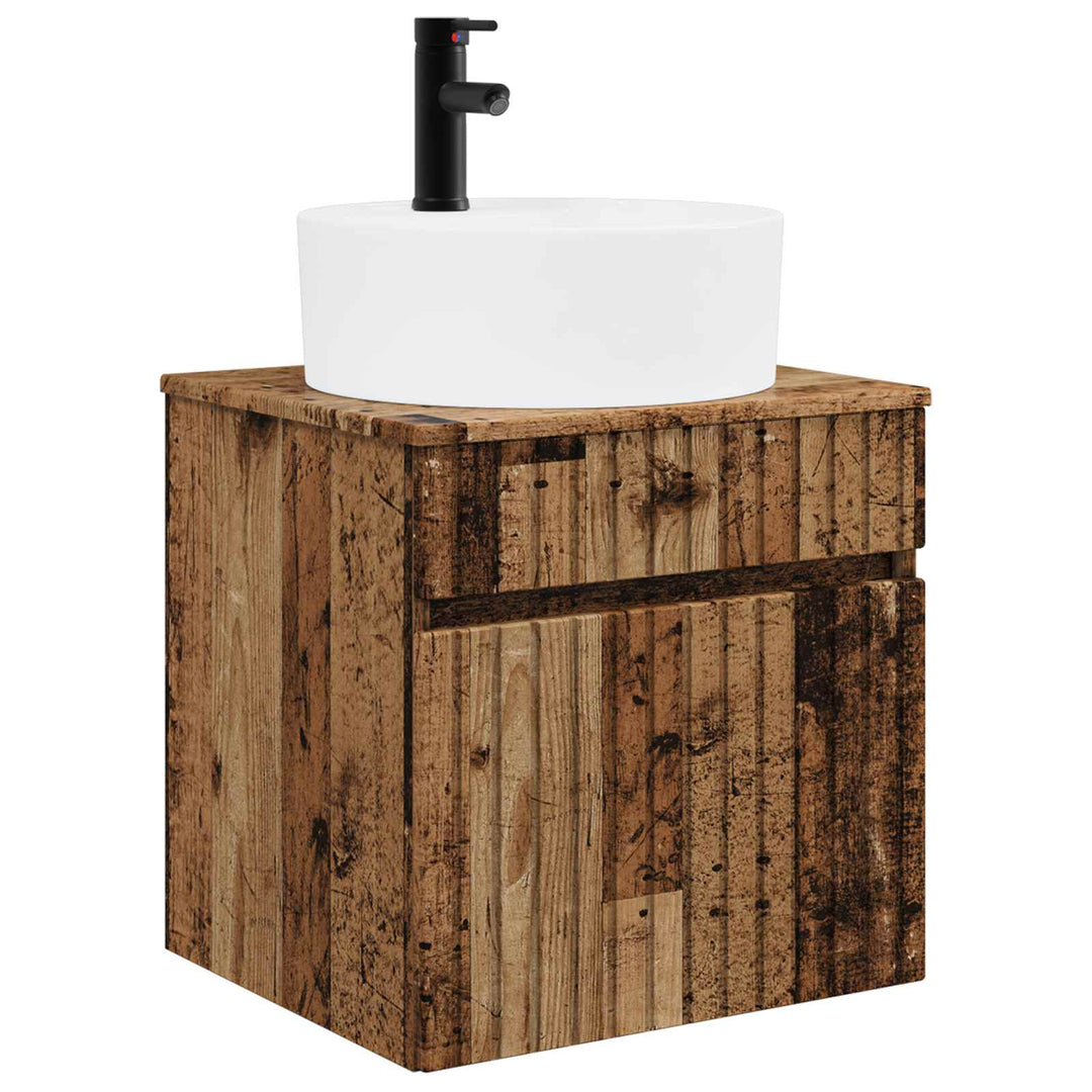 Badeværelsesskabsæt 5 pcs Gammelt træ 53 x 15,5 x 70 cm