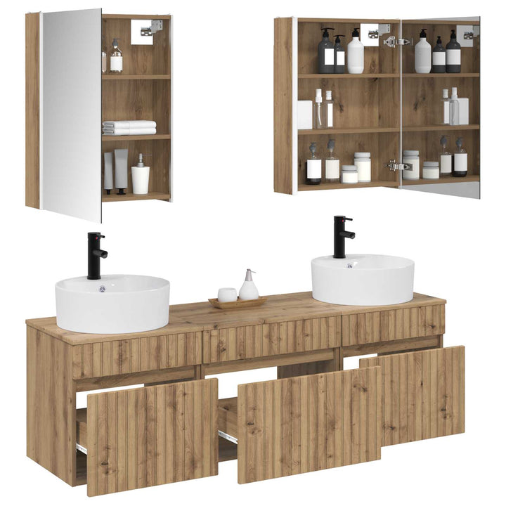 Badeværelsesskabsæt 5 pcs Artisan-eg 53 x 15,5 x 70 cm