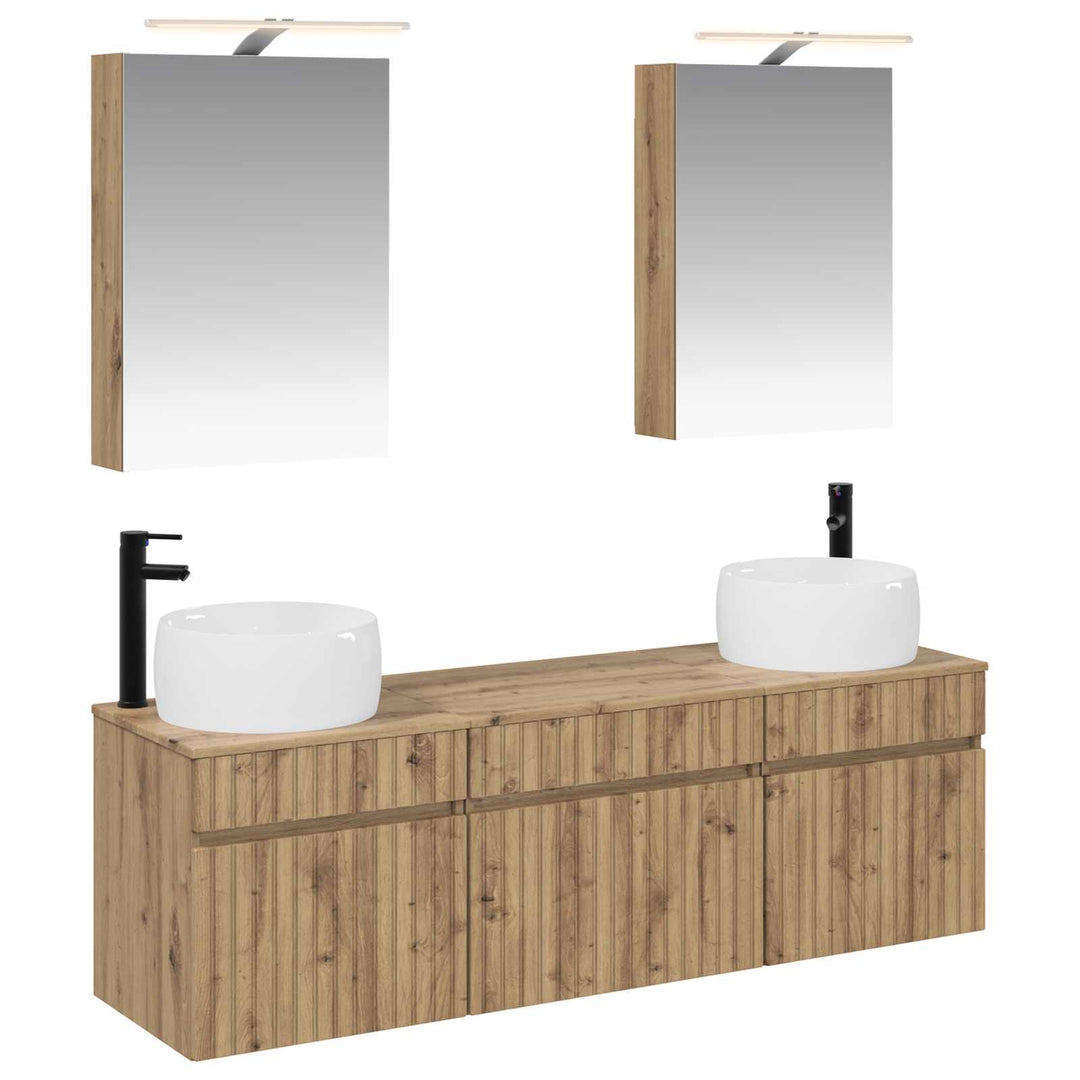 Badeværelsesskabsæt 5 pcs Artisan-eg 50 x 14,5 x 70 cm