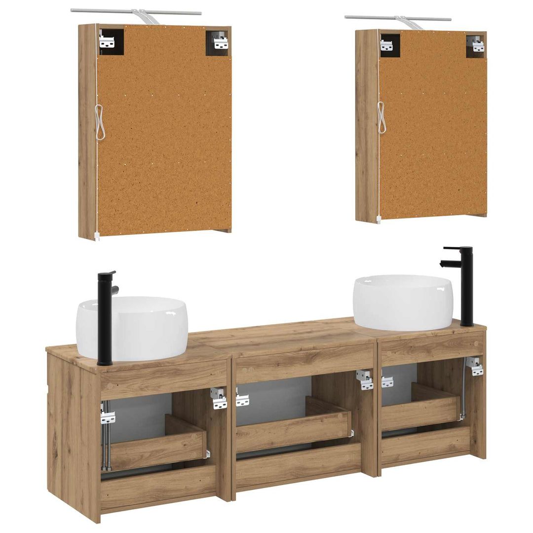 Badeværelsesskabsæt 5 pcs Artisan-eg 50 x 14,5 x 70 cm
