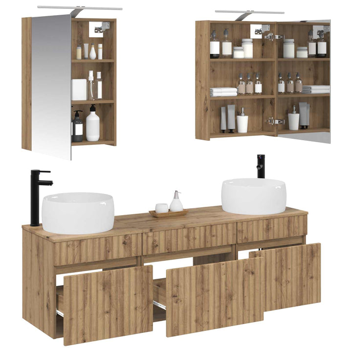 Badeværelsesskabsæt 5 pcs Artisan-eg 50 x 14,5 x 70 cm