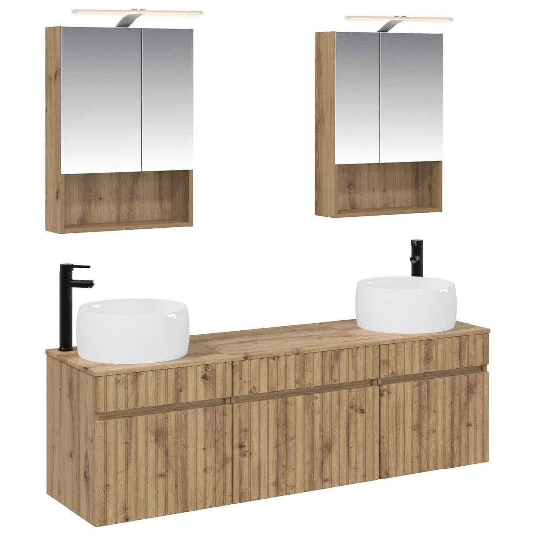 Badeværelsesskabsæt 5 pcs Artisan-eg 50 x 14,5 x 70 cm