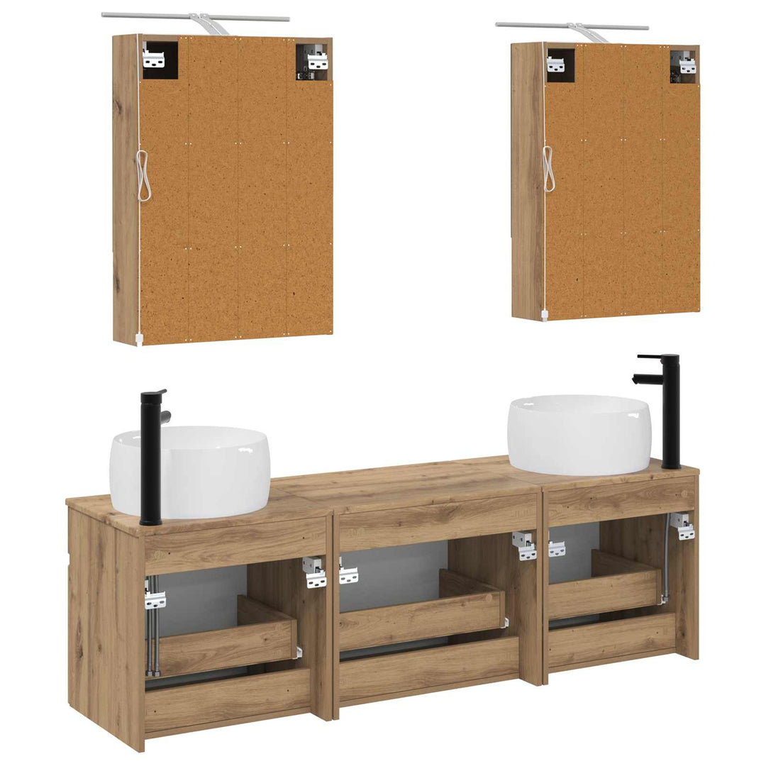 Badeværelsesskabsæt 5 pcs Artisan-eg 50 x 14,5 x 70 cm