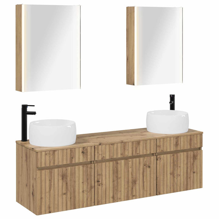 Badeværelsesskabsæt 5 pcs Artisan-eg 53 x 15,5 x 70 cm