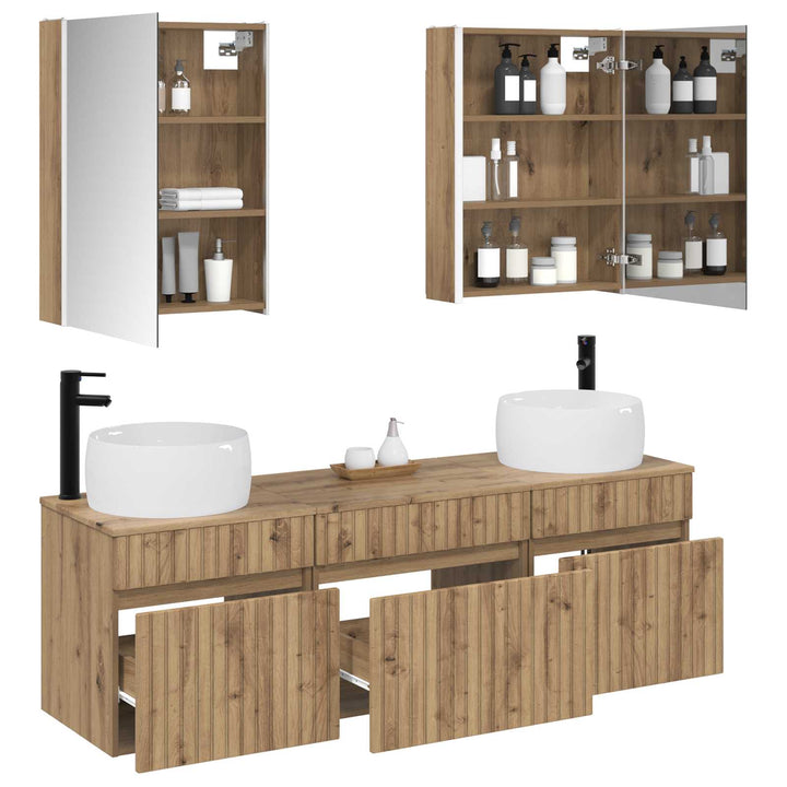 Badeværelsesskabsæt 5 pcs Artisan-eg 53 x 15,5 x 70 cm