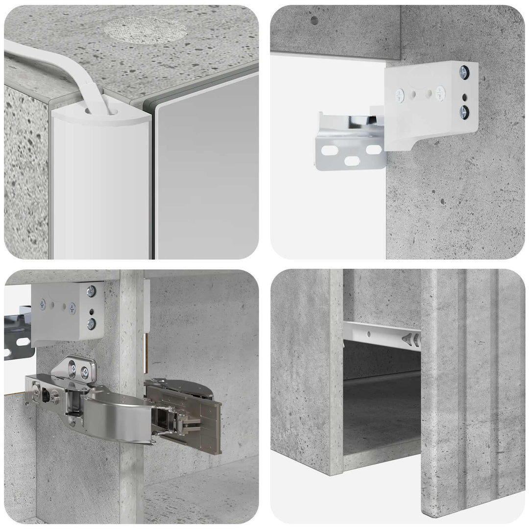 Badeværelsesskabsæt 4 pcs Betongrå 103,5 x 15,5 x 70 cm