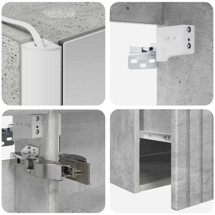 Badeværelsesskabsæt 4 pcs Betongrå 103,5 x 15,5 x 70 cm