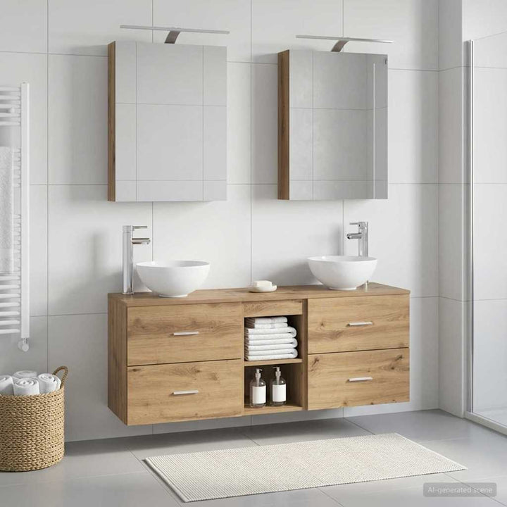 Badeværelsesskabsæt 5 pcs Artisan-eg 50 x 14,5 x 70 cm