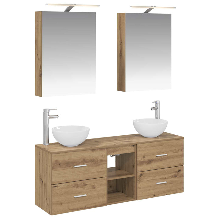Badeværelsesskabsæt 5 pcs Artisan-eg 50 x 14,5 x 70 cm