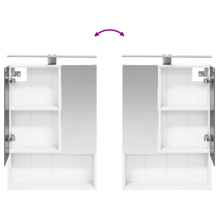 Badeværelsesskabsæt 5 pcs Hvid 50 x 14,5 x 70 cm