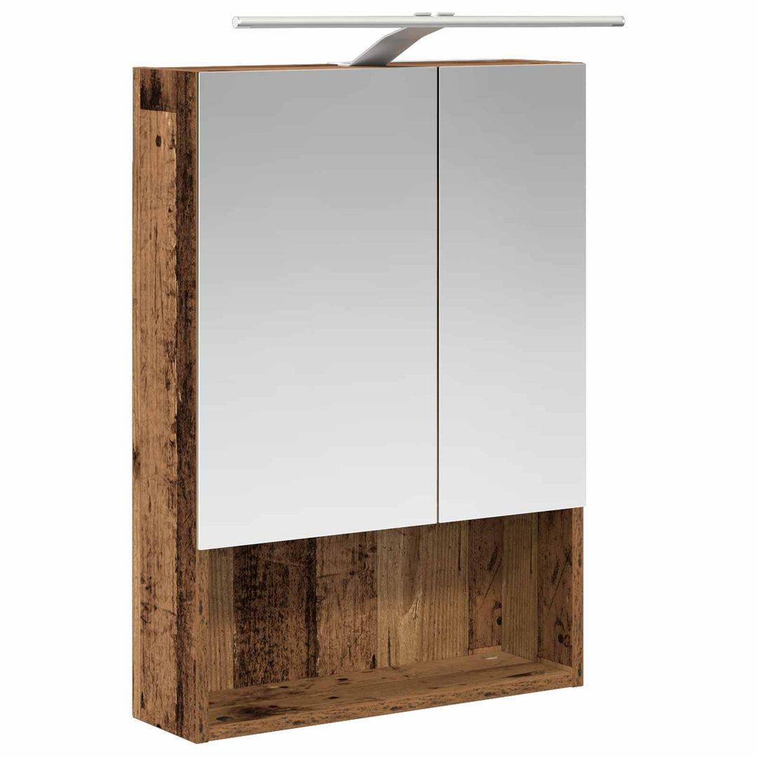 Badeværelsesskabsæt 5 pcs Gammelt træ 50 x 14,5 x 70 cm