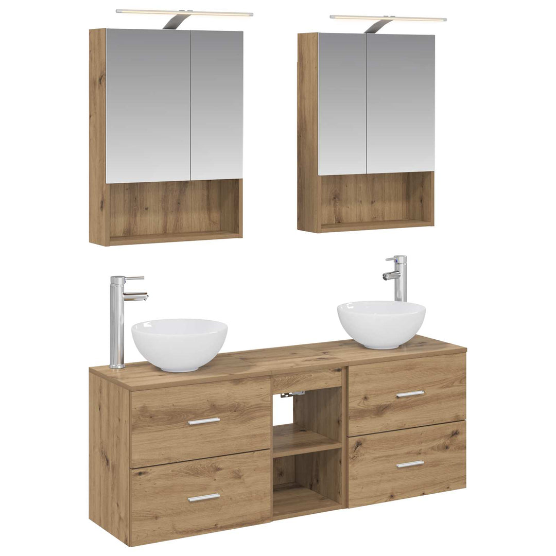 Badeværelsesskabsæt 5 pcs Artisan-eg 50 x 14,5 x 70 cm