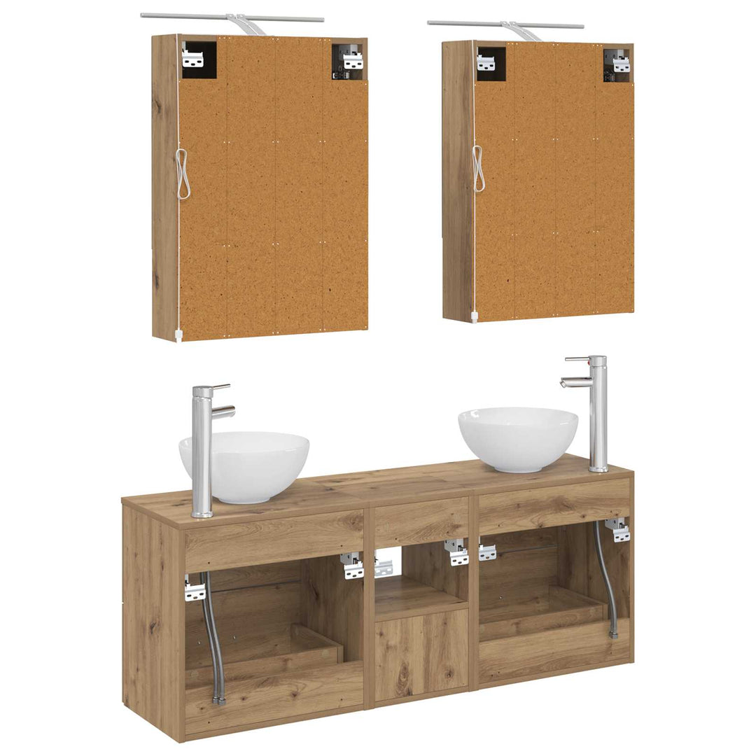 Badeværelsesskabsæt 5 pcs Artisan-eg 50 x 14,5 x 70 cm