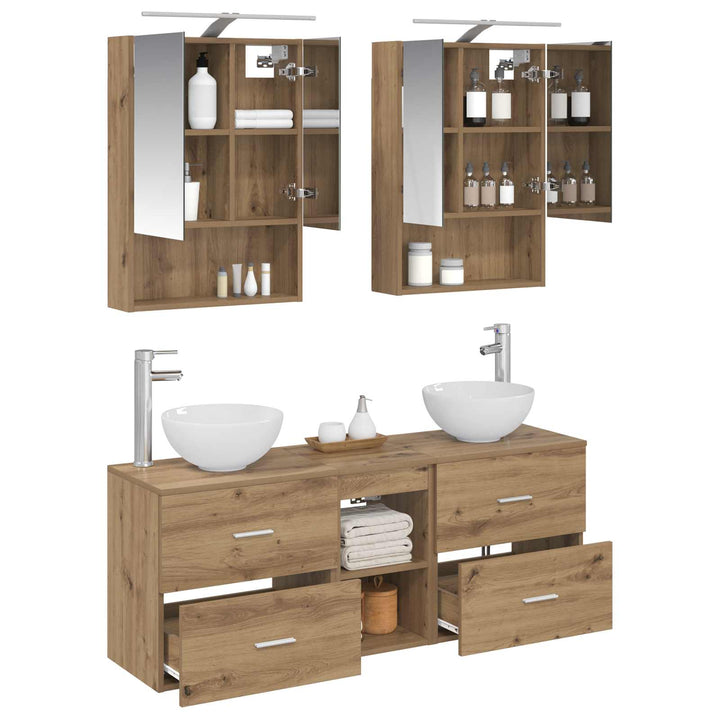 Badeværelsesskabsæt 5 pcs Artisan-eg 50 x 14,5 x 70 cm
