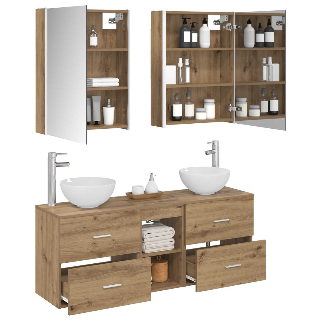 Badeværelsesskabsæt 5 pcs Artisan-eg 53 x 15,5 x 70 cm