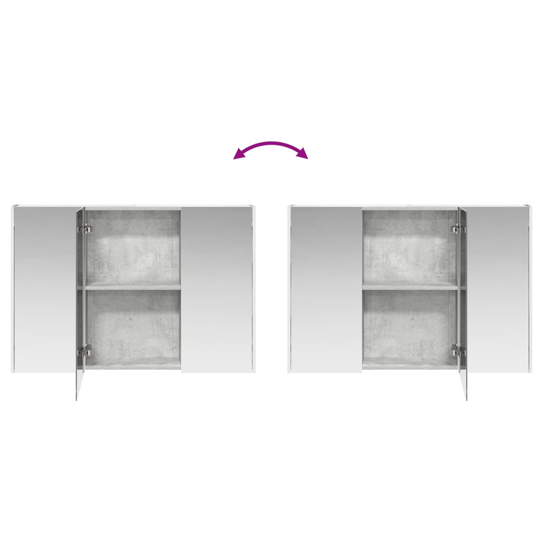 Badeværelsesmøbel sæt 4 pcs Betongrå Konstrueret træ og glas
