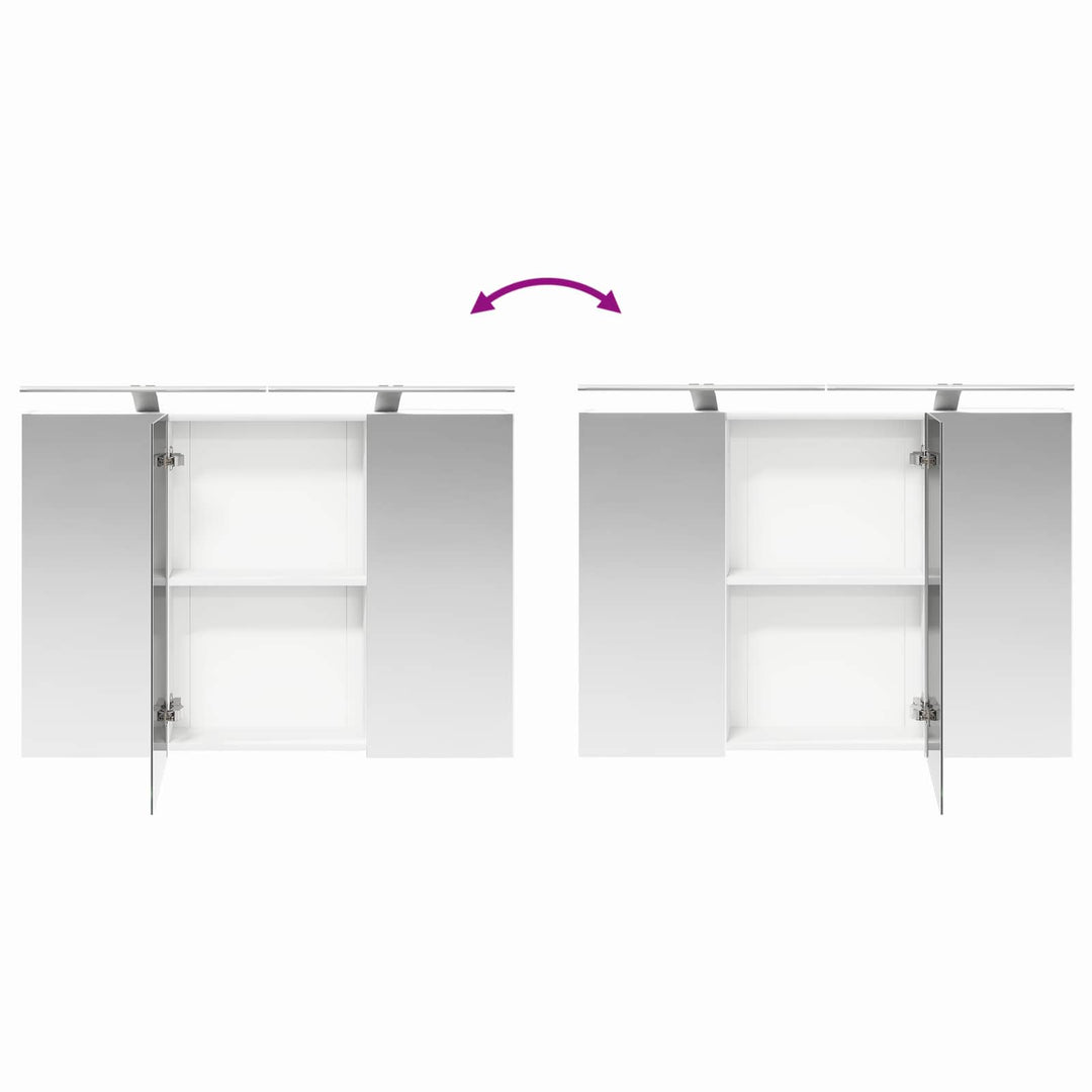 Badeværelsesmøbel sæt 4 pcs Hvid Konstrueret træ og glas