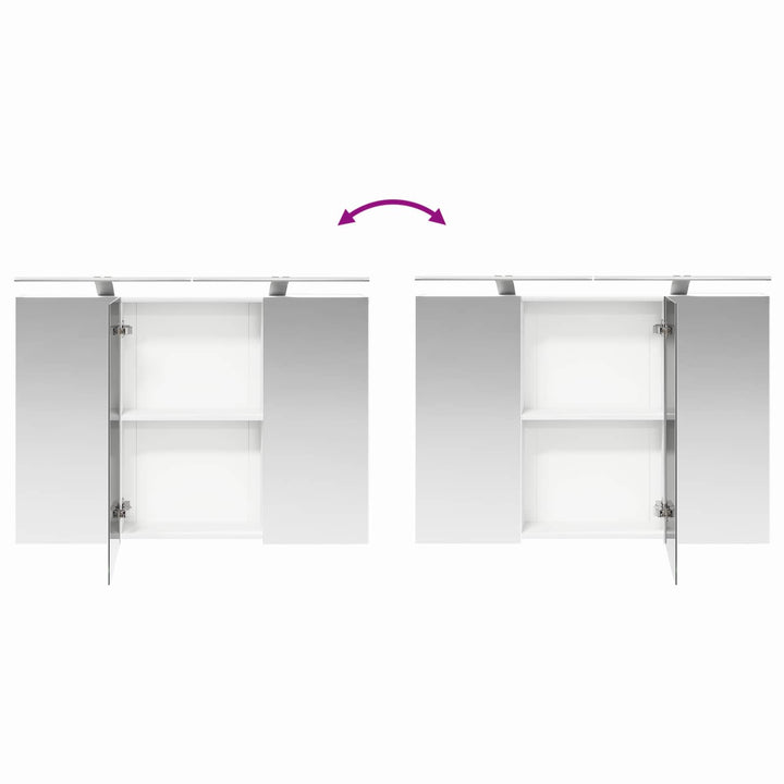 Badeværelsesmøbel sæt 4 pcs Hvid Konstrueret træ og glas