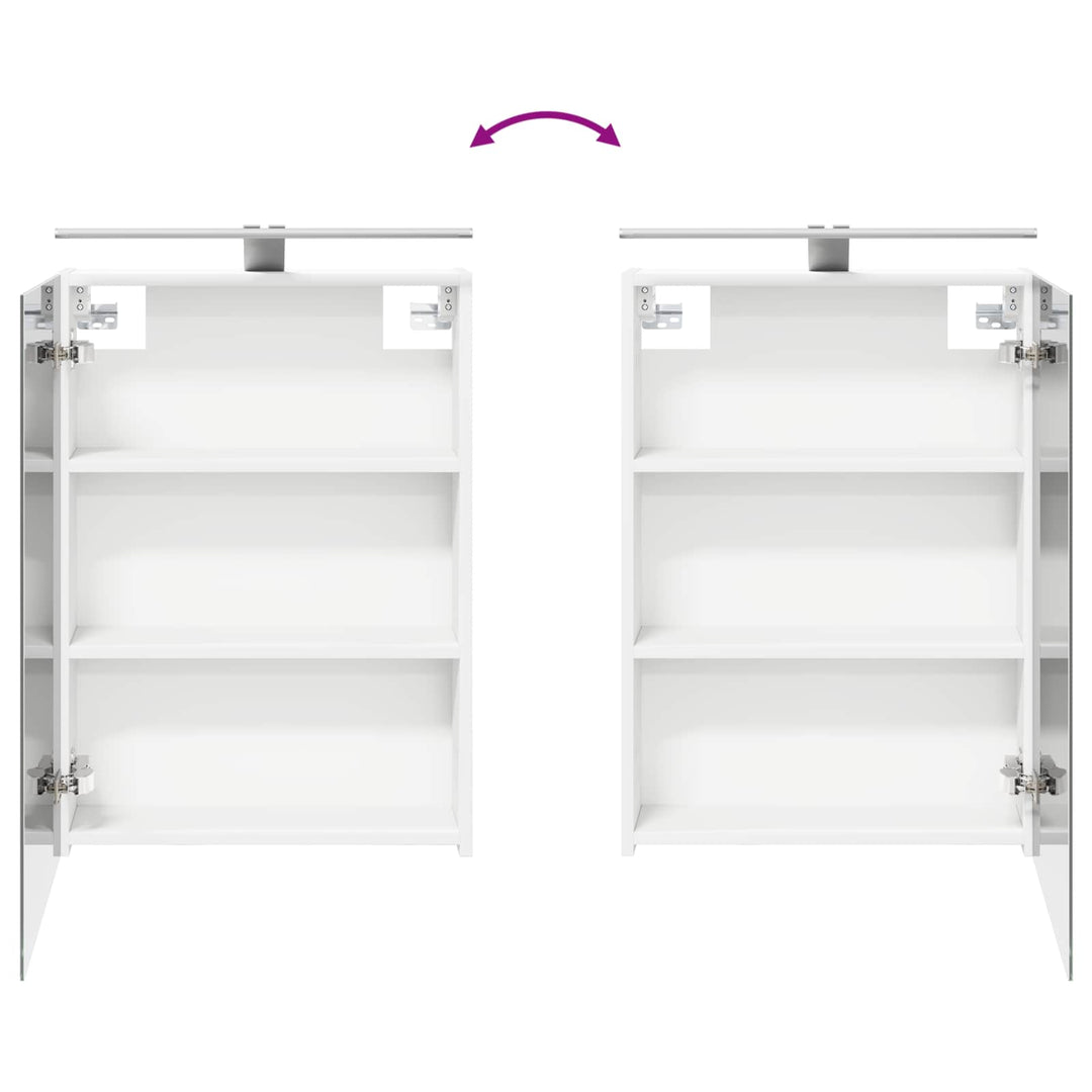 Badeværelsesmøbel sæt 5 pcs Hvid Konstrueret træ og glas