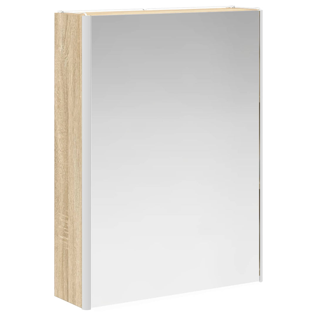 Badeværelsesmøbel sæt 5 pcs Sonoma-eg Konstrueret træ og glas
