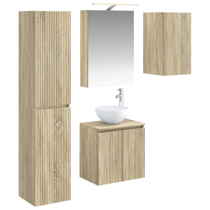 Badeværelsesskabsæt 5 pcs Sonoma-eg 50 x 14,5 x 70 cm