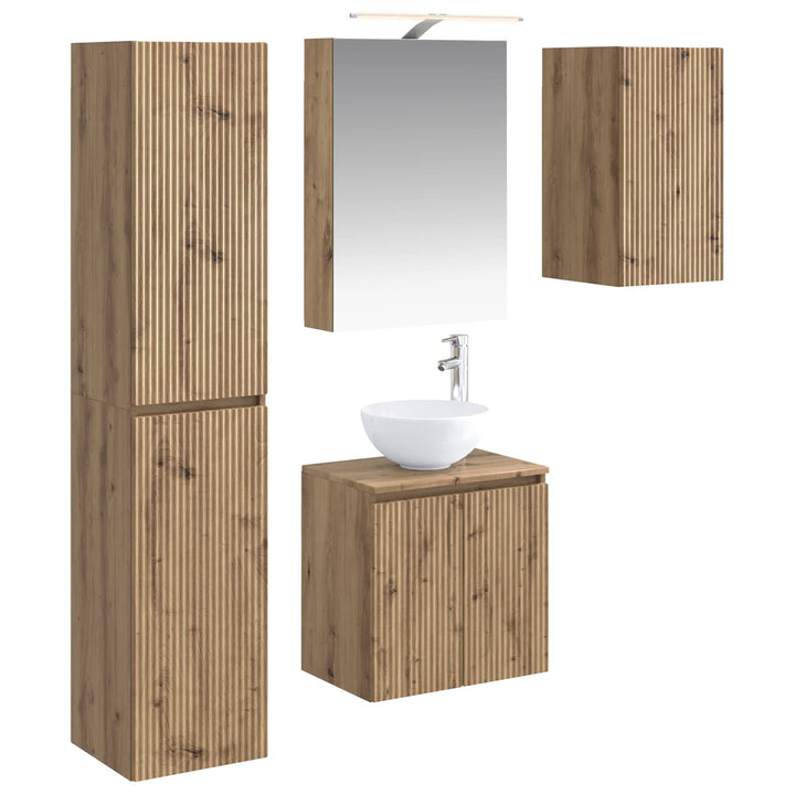 Badeværelsesskabsæt 5 pcs Artisan-eg 50 x 14,5 x 70 cm