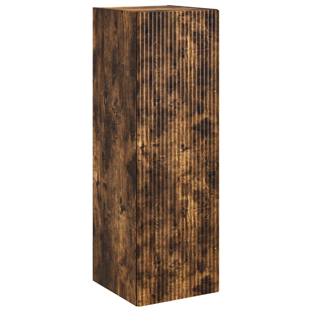 Badeværelsesskabsæt 5 pcs Røget eg 50 x 14,5 x 70 cm