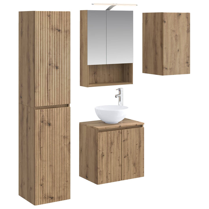 Badeværelsesskabsæt 5 pcs Artisan-eg 50 x 14,5 x 70 cm