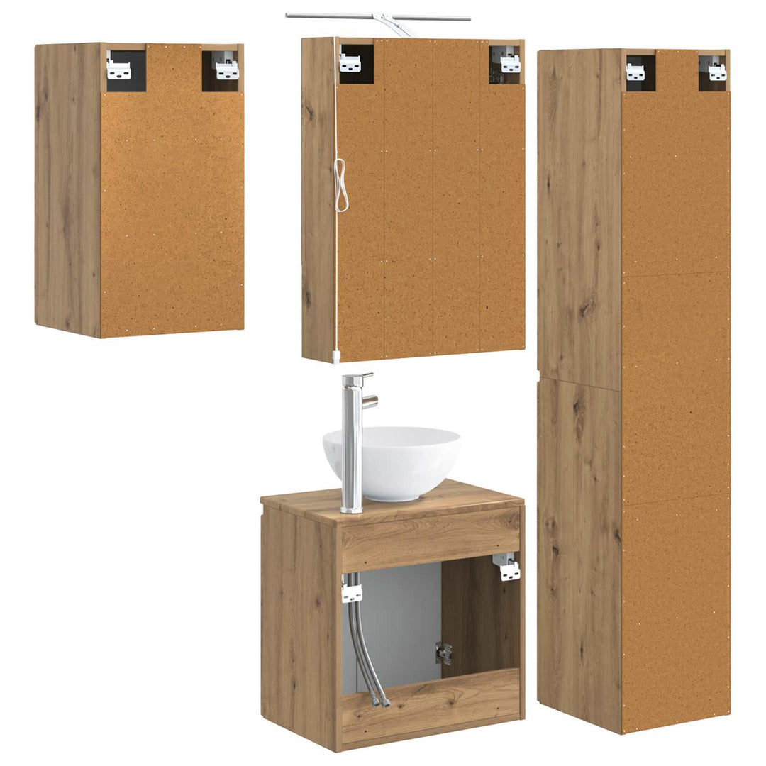 Badeværelsesskabsæt 5 pcs Artisan-eg 50 x 14,5 x 70 cm