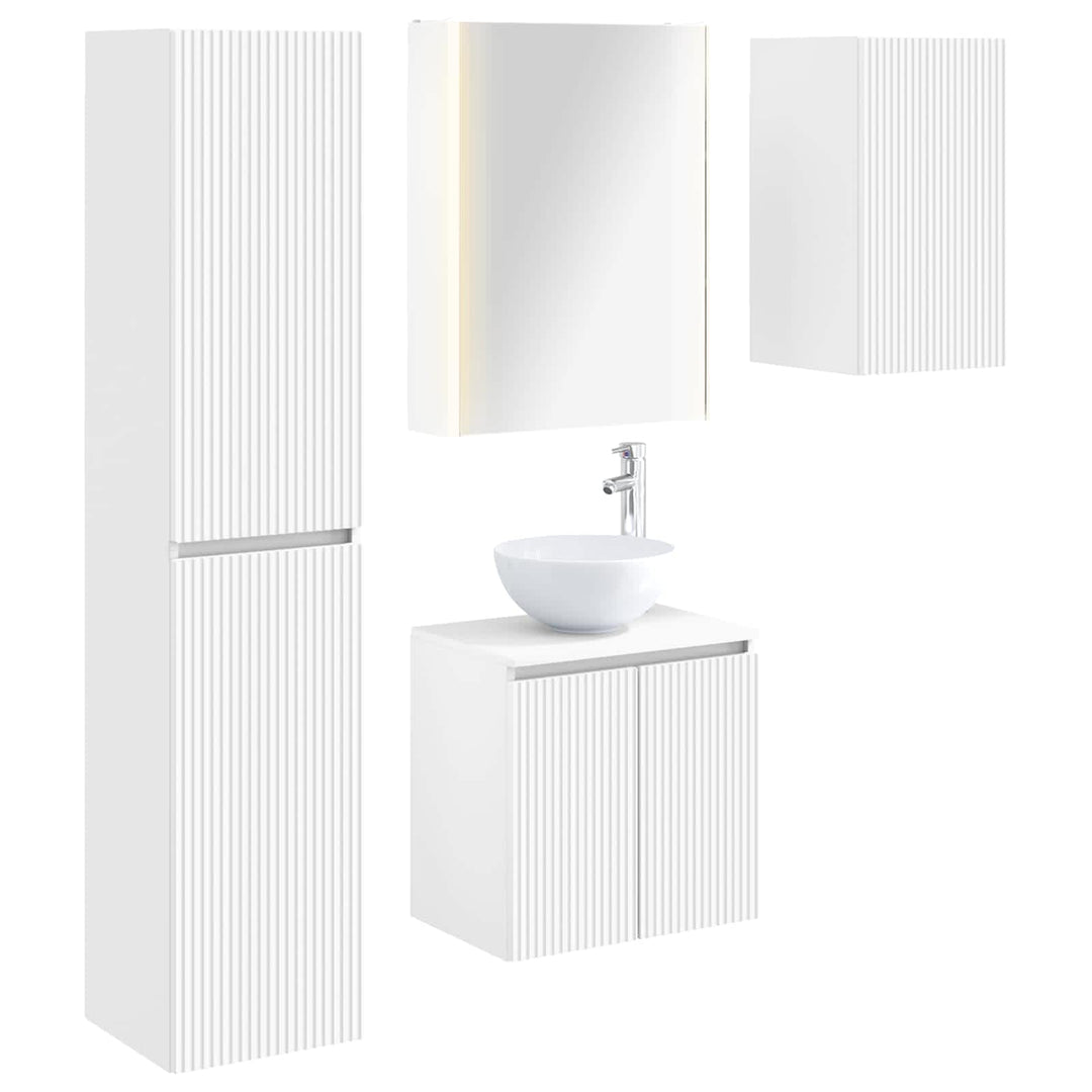 Badeværelsesskabsæt 5 pcs Hvid 53 x 15,5 x 70 cm