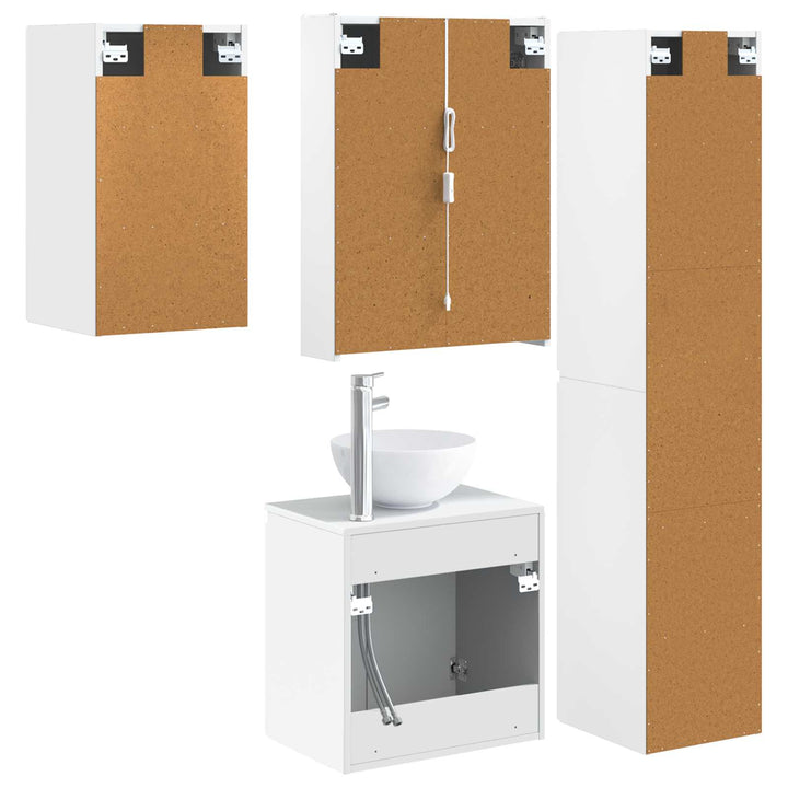 Badeværelsesskabsæt 5 pcs Hvid 53 x 15,5 x 70 cm