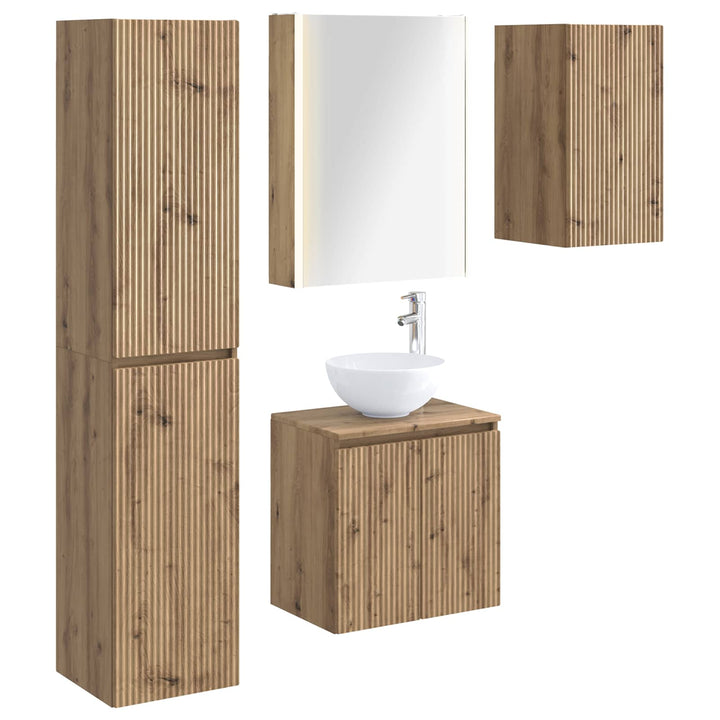 Badeværelsesskabsæt 5 pcs Artisan-eg 53 x 15,5 x 70 cm