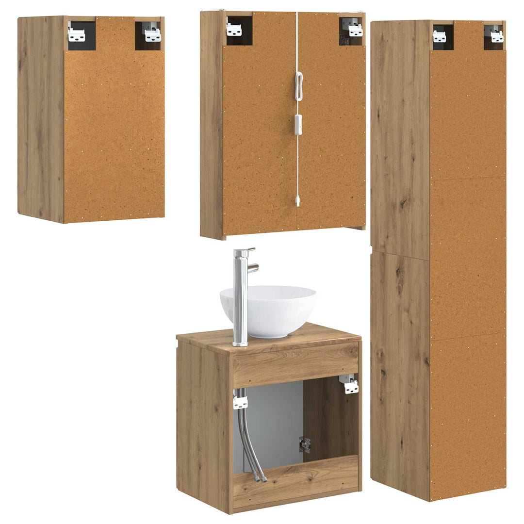 Badeværelsesskabsæt 5 pcs Artisan-eg 53 x 15,5 x 70 cm