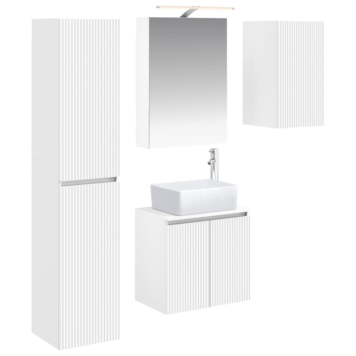 Badeværelsesskabsæt 5 pcs Hvid 50 x 14,5 x 70 cm