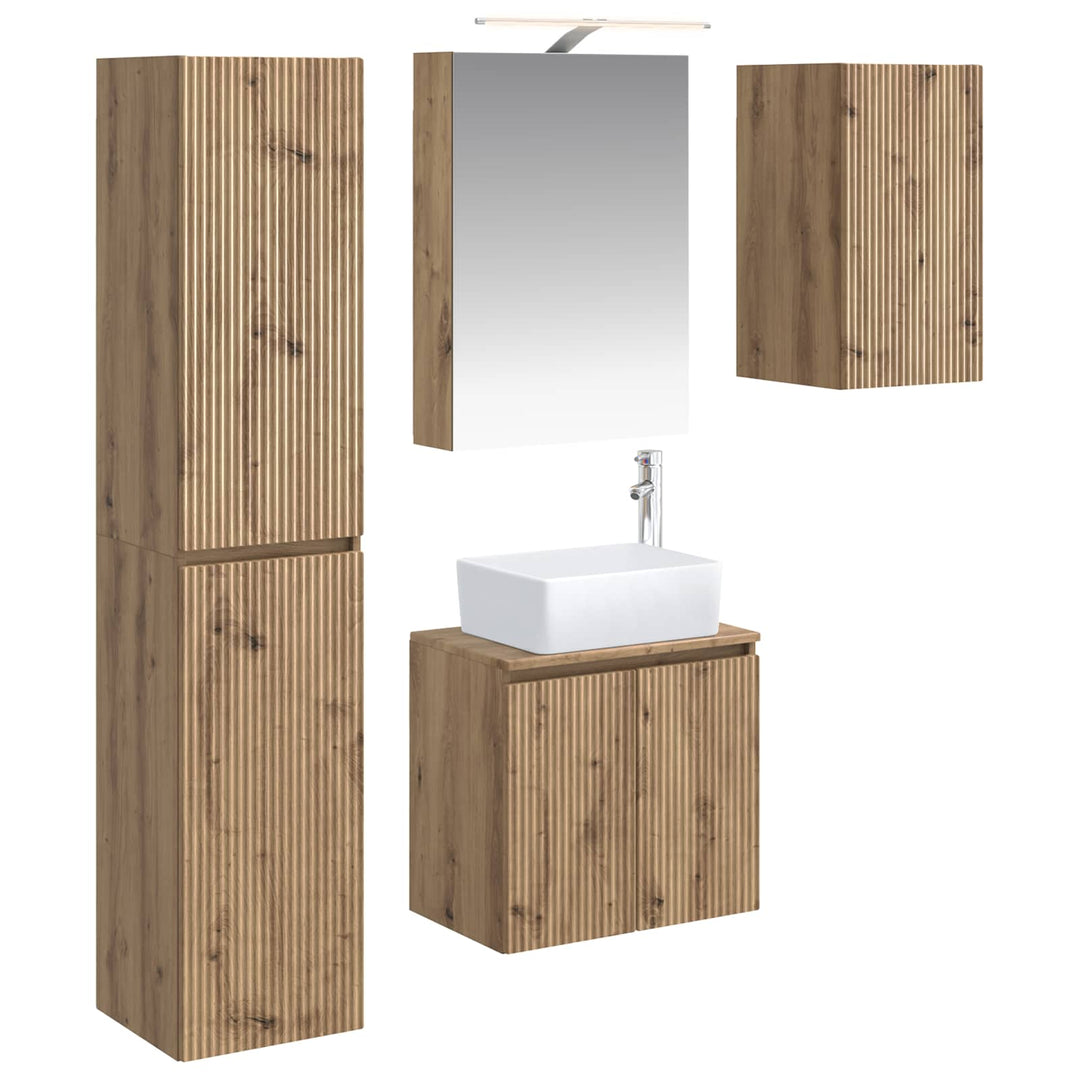 Badeværelsesskabsæt 5 pcs Artisan-eg 50 x 14,5 x 70 cm