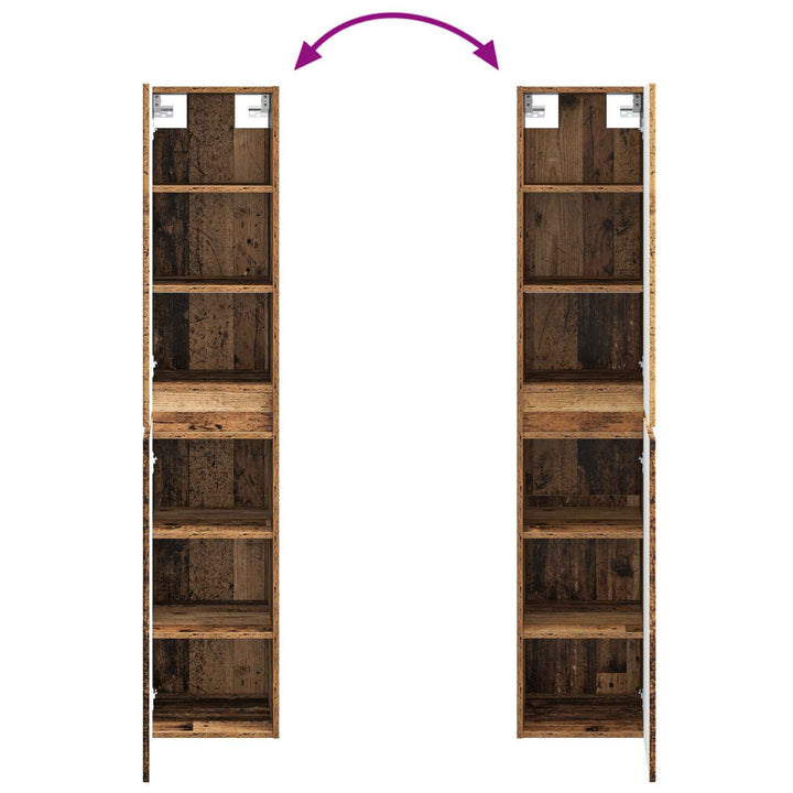 Badeværelsesskabsæt 5 pcs Gammelt træ 50 x 14,5 x 70 cm