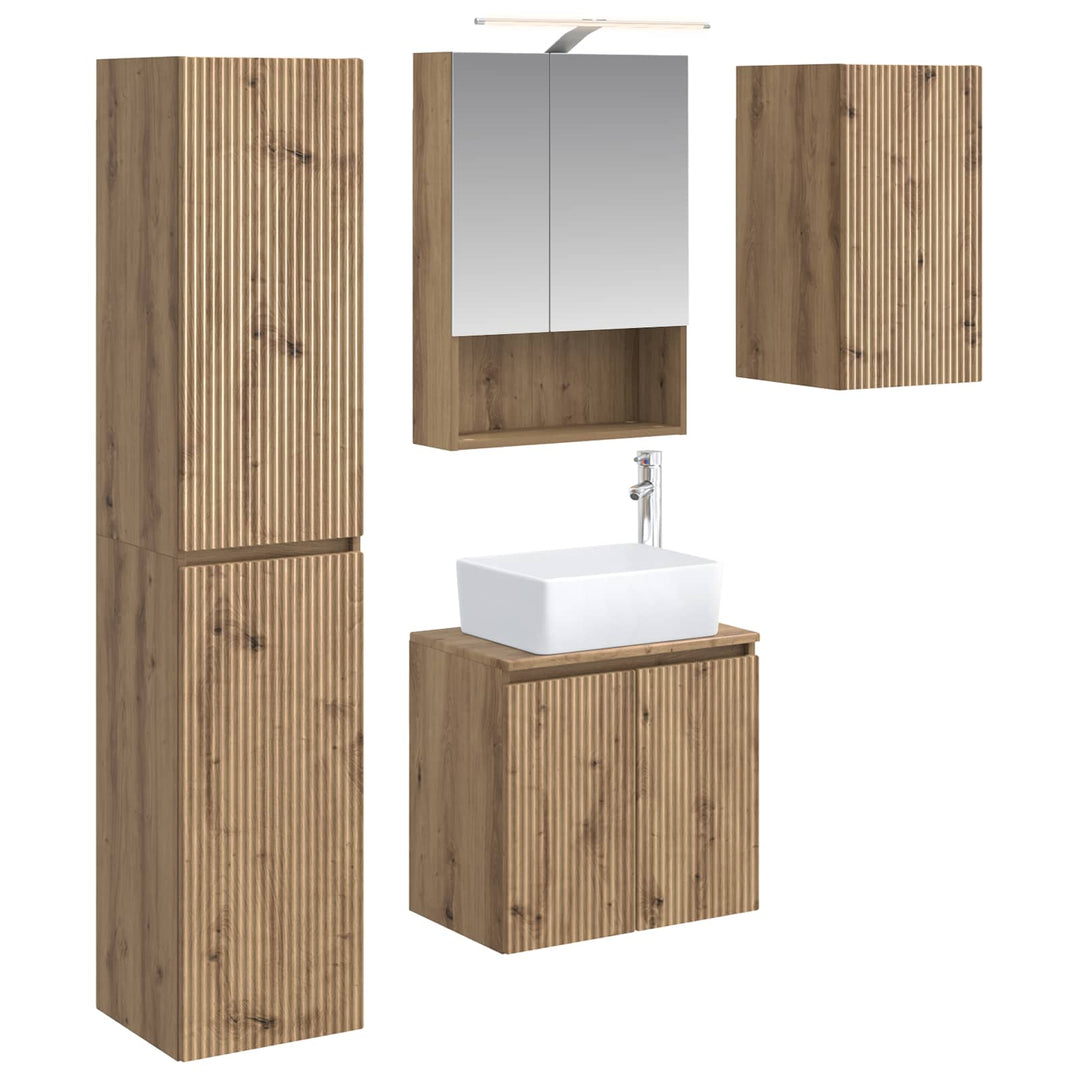 Badeværelsesskabsæt 5 pcs Artisan-eg 50 x 14,5 x 70 cm