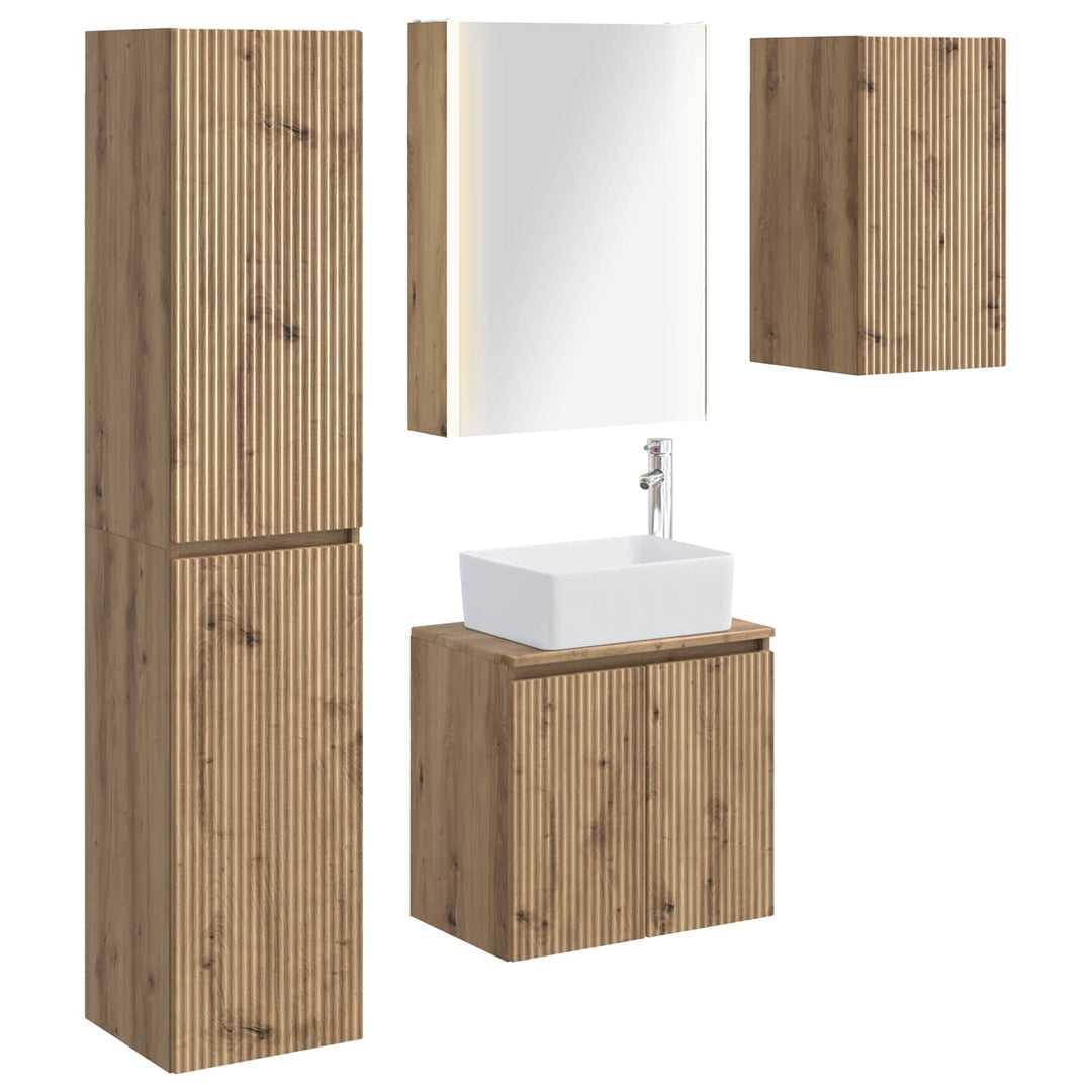 Badeværelsesskabsæt 5 pcs Artisan-eg 53 x 15,5 x 70 cm