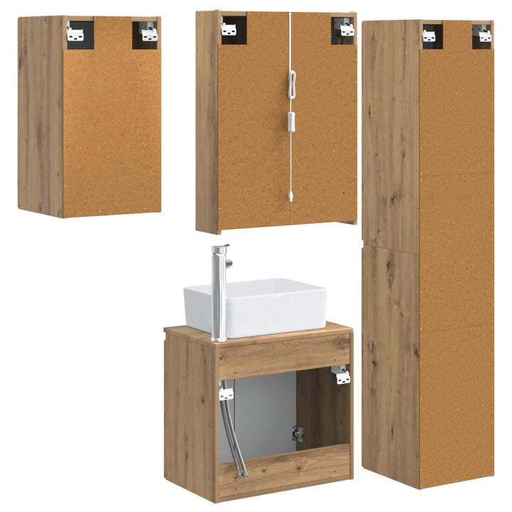 Badeværelsesskabsæt 5 pcs Artisan-eg 53 x 15,5 x 70 cm