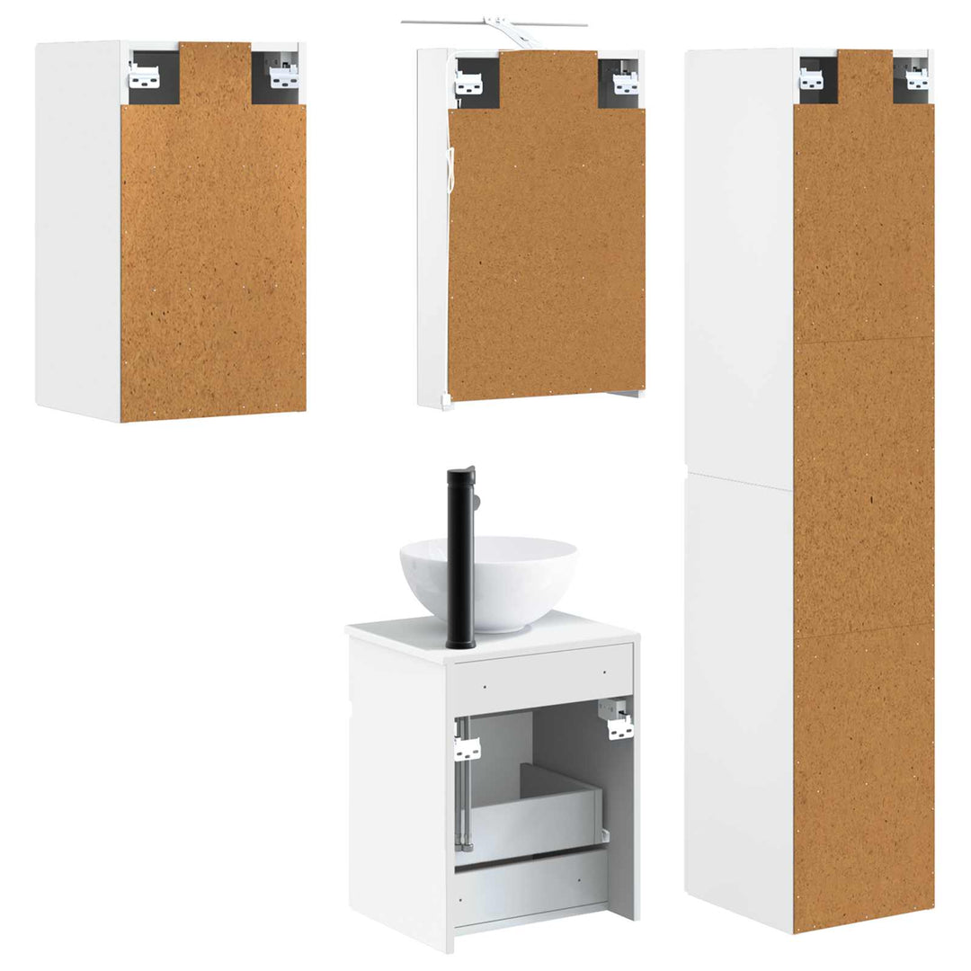 Badeværelsesskabsæt 5 pcs Hvid 40 x 10,5 x 60,5 cm