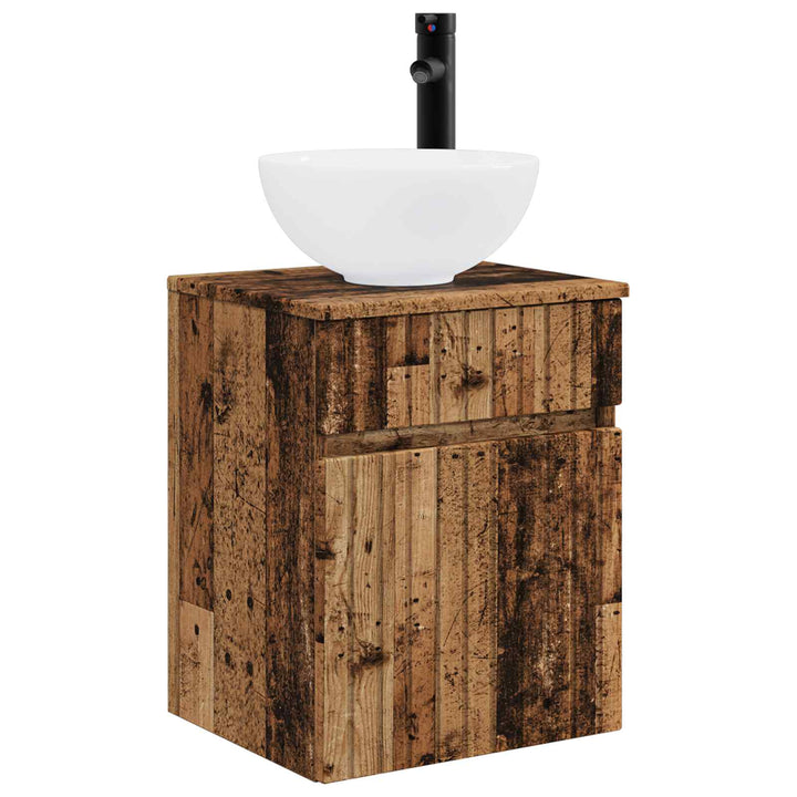 Badeværelsesskabsæt 5 pcs Gammelt træ 40 x 10,5 x 60,5 cm