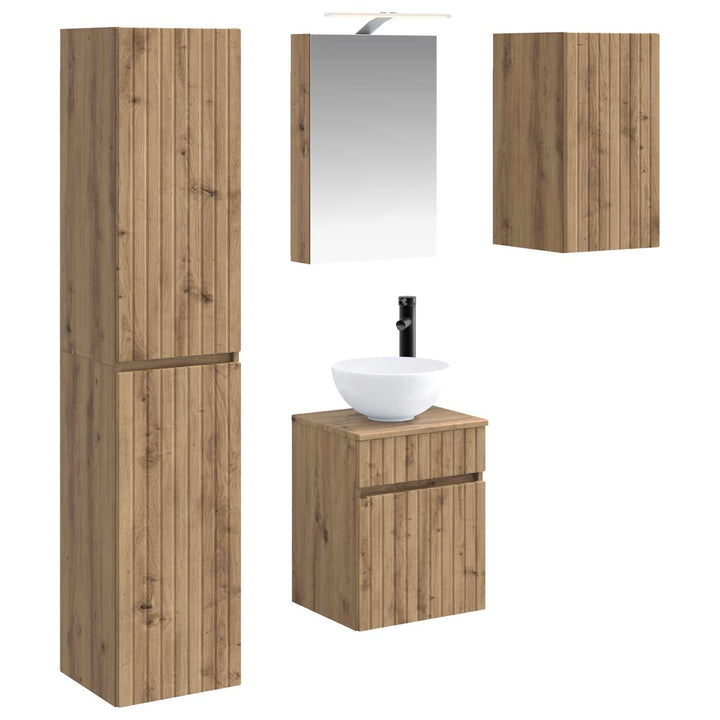 Badeværelsesskabsæt 5 pcs Artisan-eg 40 x 10,5 x 60,5 cm