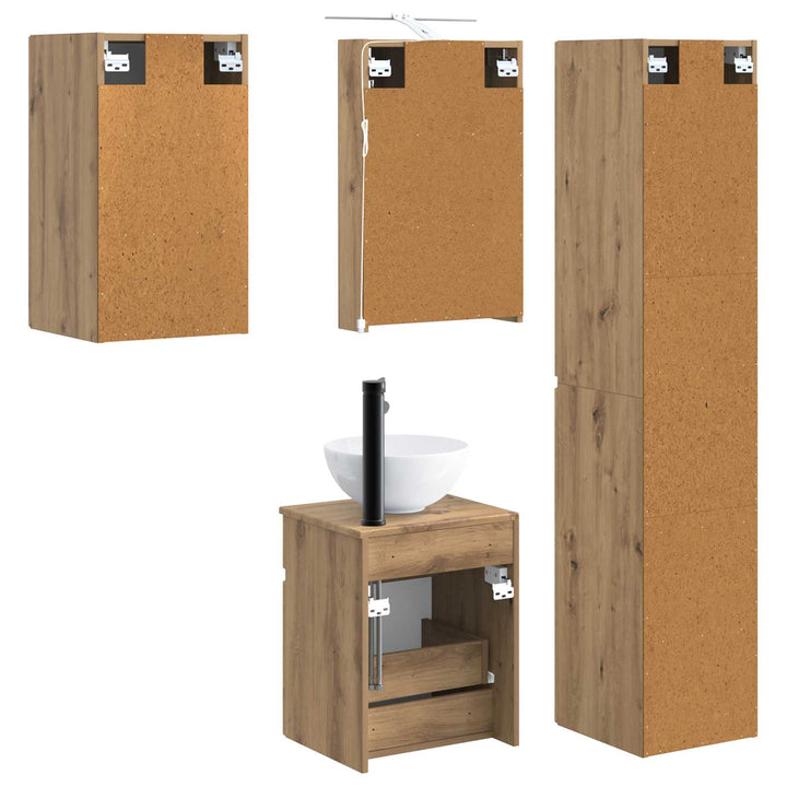 Badeværelsesskabsæt 5 pcs Artisan-eg 40 x 10,5 x 60,5 cm