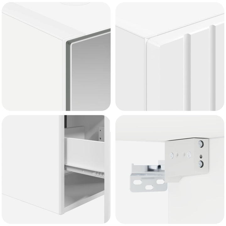 Badeværelsesskabsæt 5 pcs Hvid 43 x 16 x 62,5 cm