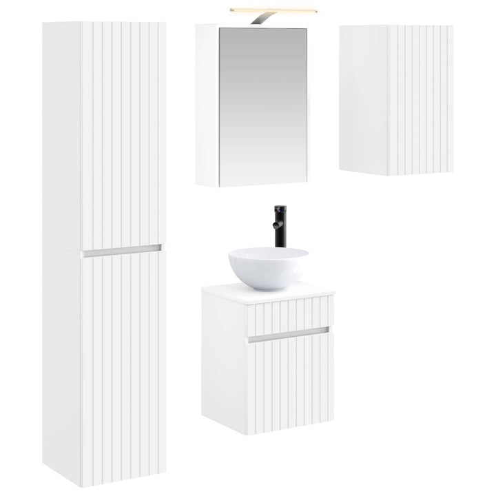Badeværelsesskabsæt 5 pcs Hvid 43 x 16 x 62,5 cm