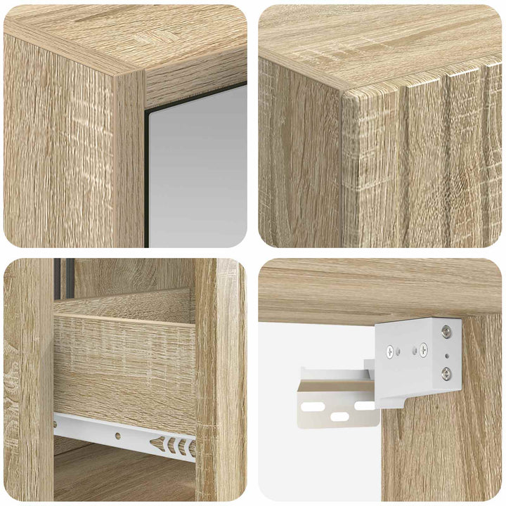 Badeværelsesskabsæt 5 pcs Sonoma-eg 43 x 16 x 62,5 cm