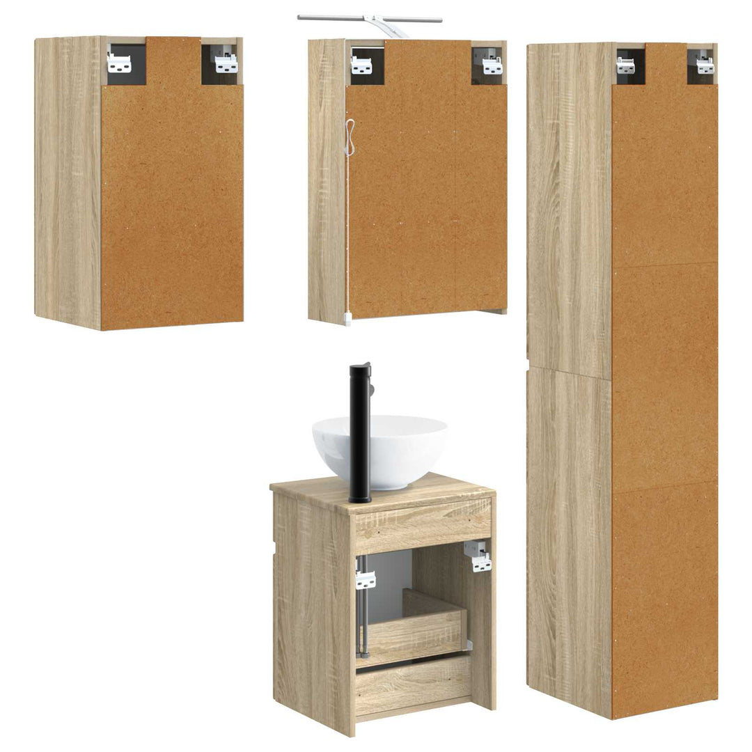 Badeværelsesskabsæt 5 pcs Sonoma-eg 43 x 16 x 62,5 cm