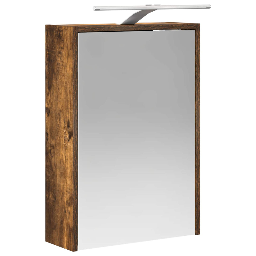Badeværelsesskabsæt 5 pcs Røget eg 43 x 16 x 62,5 cm