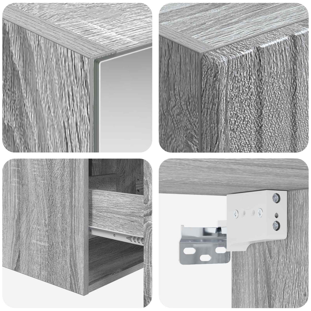 Badeværelsesskabsæt 5 pcs Grå Sonoma 43 x 16 x 62,5 cm