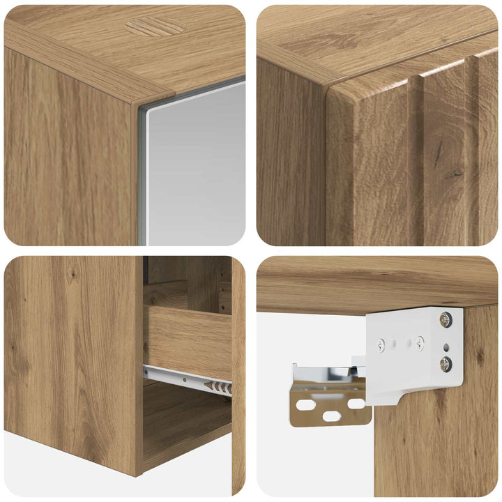 Badeværelsesskabsæt 5 pcs Artisan-eg 43 x 16 x 62,5 cm